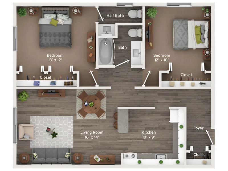 Two Bedroom floor plan