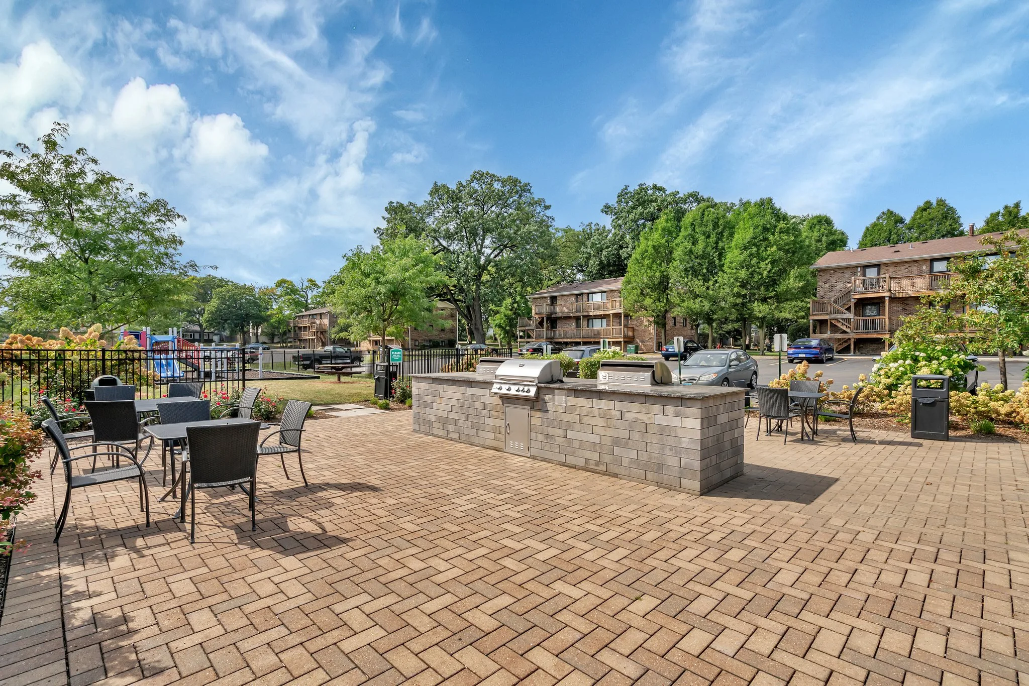 Community picnic and barbecue patio